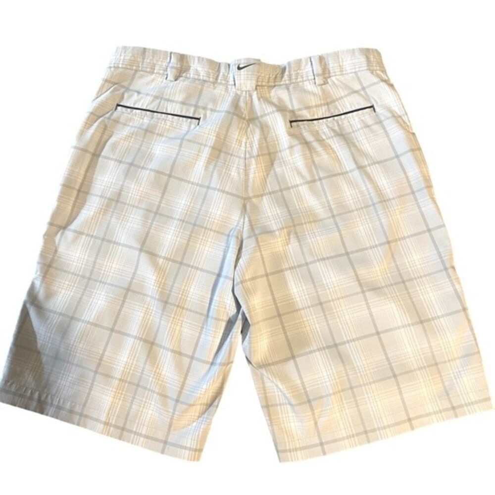 Men’s Nike Golf tour performance dri-fit shorts light grey plaid size 36 - Picture 2 of 10